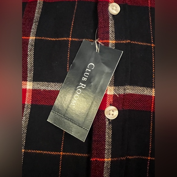 NWT Club Room Plaid Long Sleeve Flannel Blue & Red Size Large - Picture 8 of 10